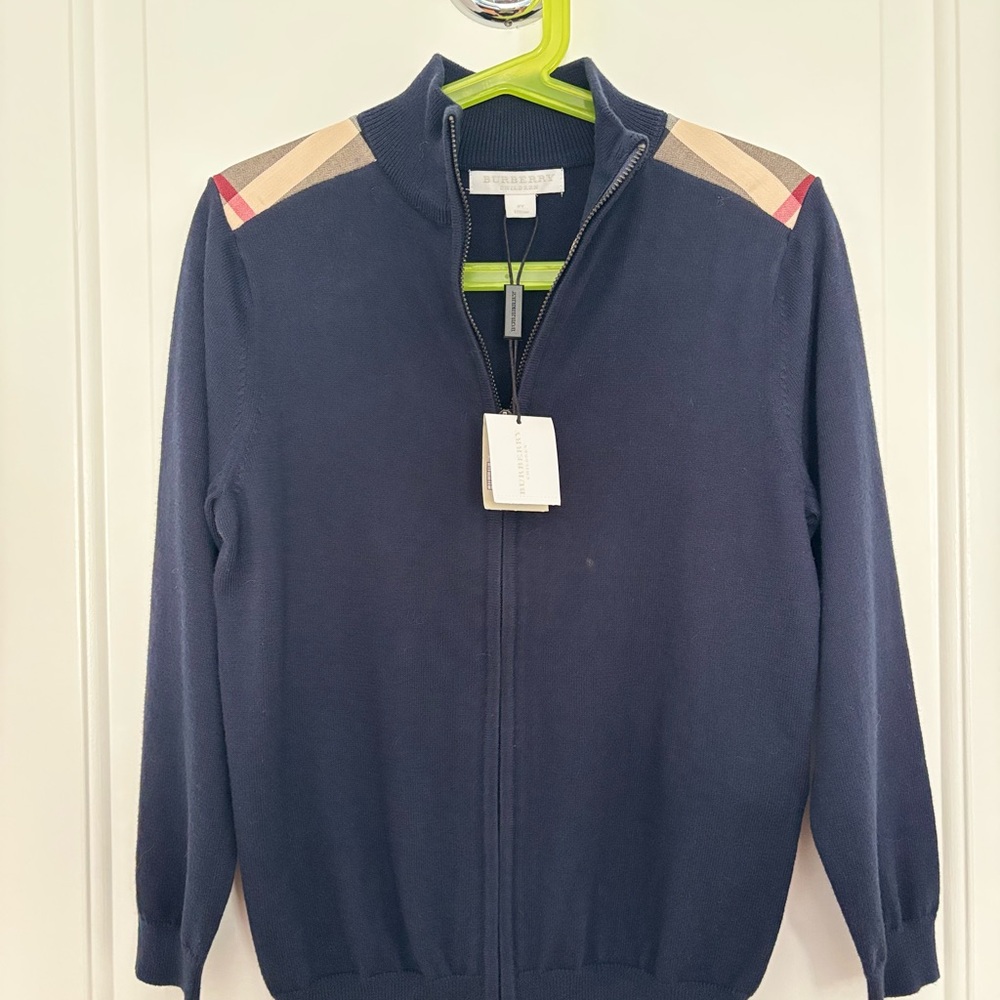 Burberry Children Blue Zip-Up Sweater Boy
